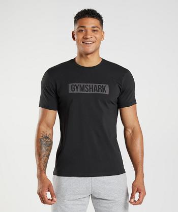 Gymshark Block T Shirts Herr Svarta | SE 3791HAP